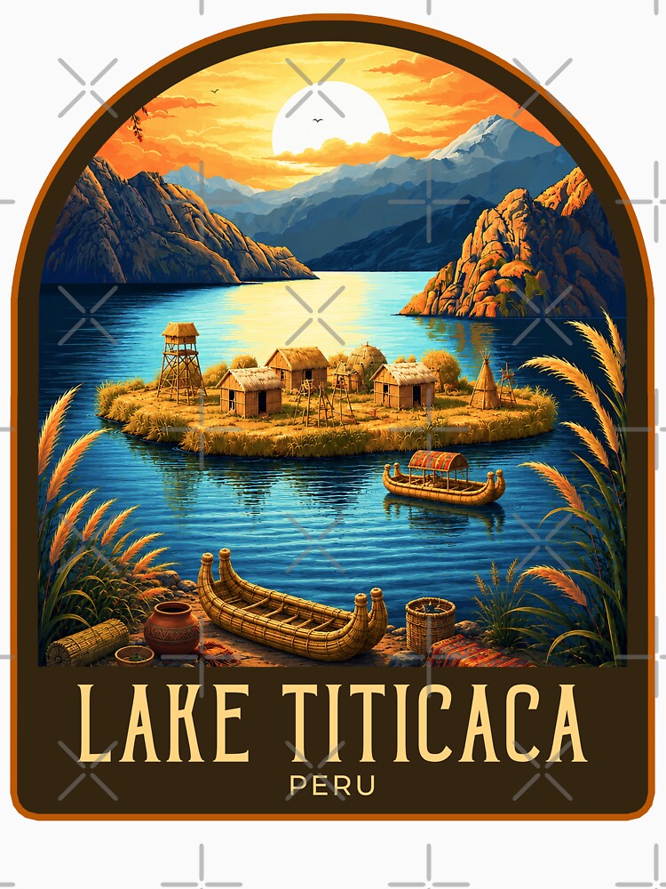 Lake Titicaca Vintage Travel Illustration by HomeLivingCo