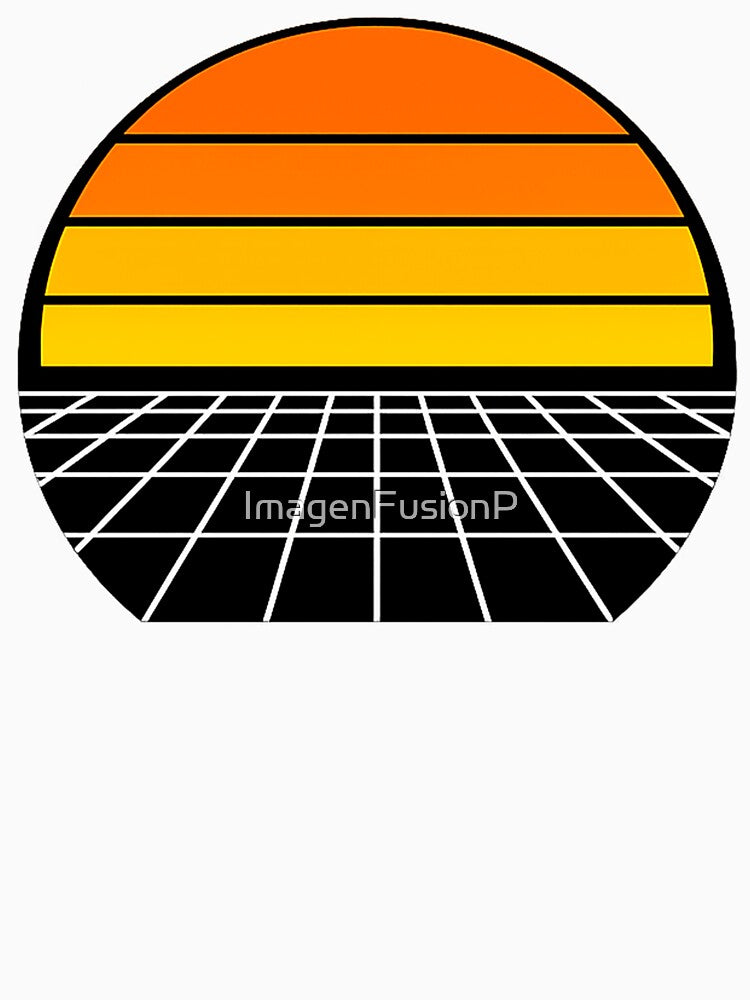 Retro Sunset Grid Vaporwave Design by ImagenFusionP