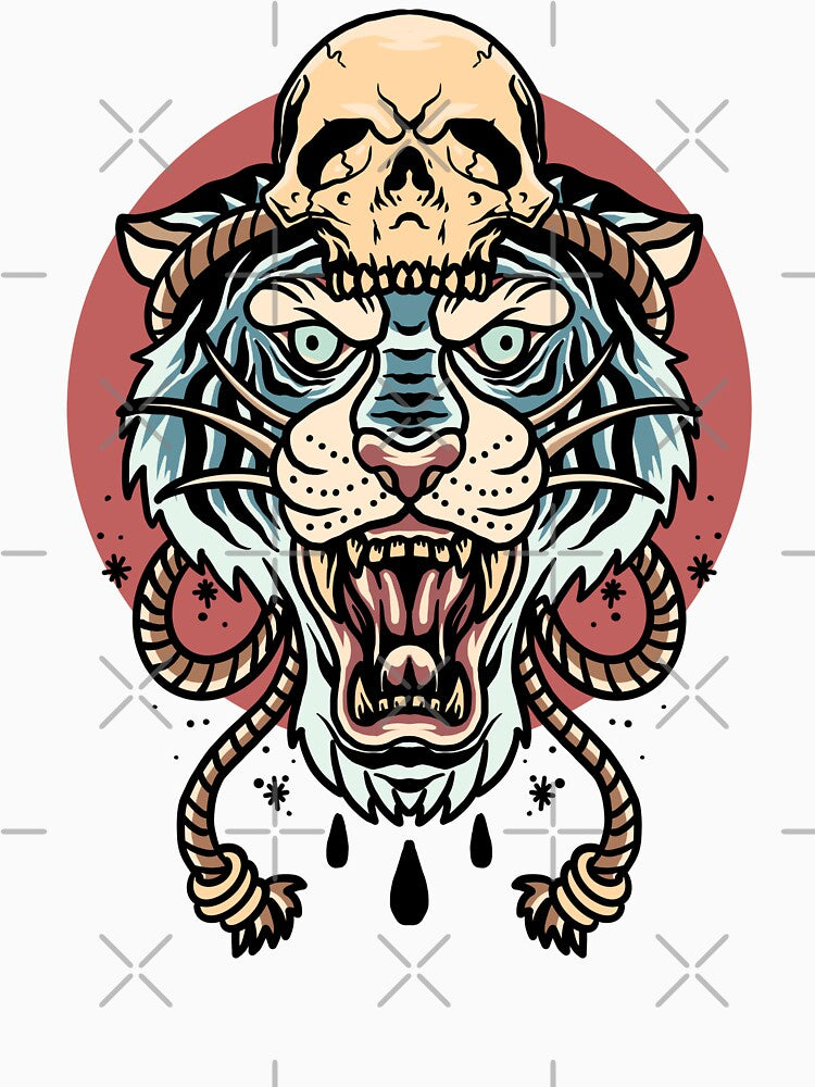 Blue Siberian Tiger Skull by helenafeyre