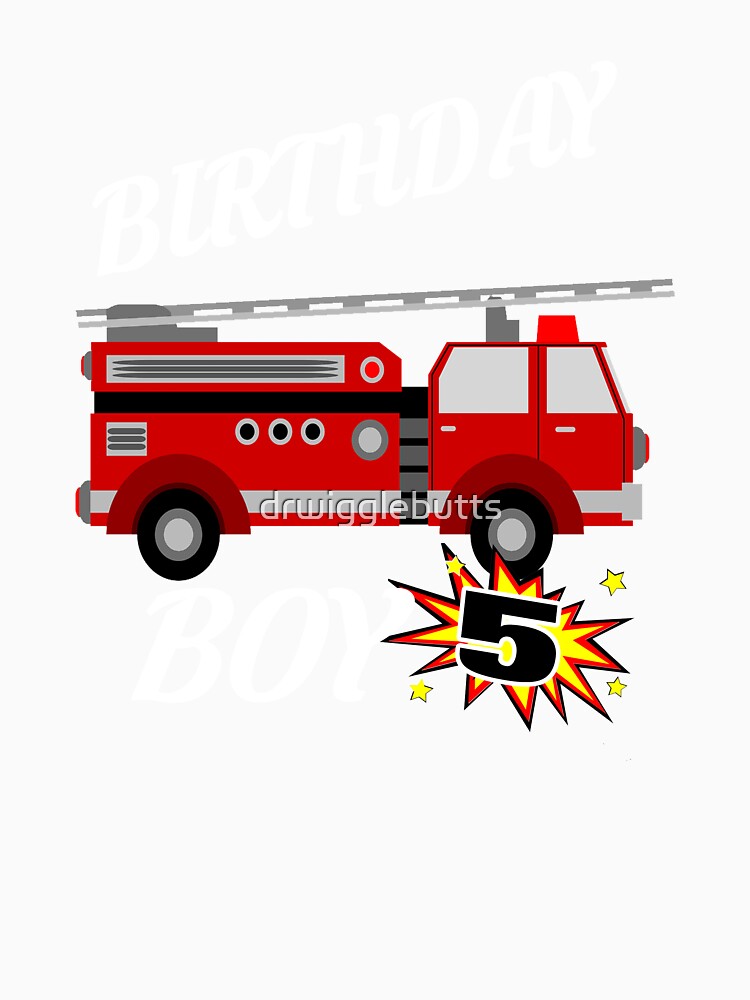 5 Years Old Birthday Design Firetruck GifDesign by drwigglebutts