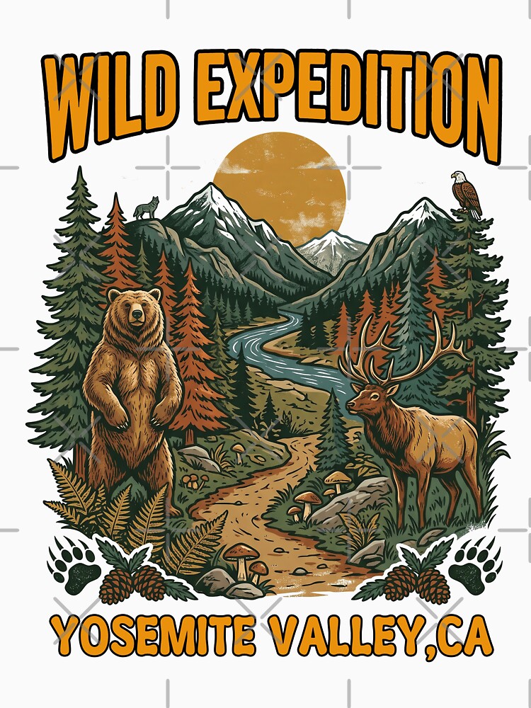 Yosemite Valley Wild Expedition Travel Poster by TeeARTHY