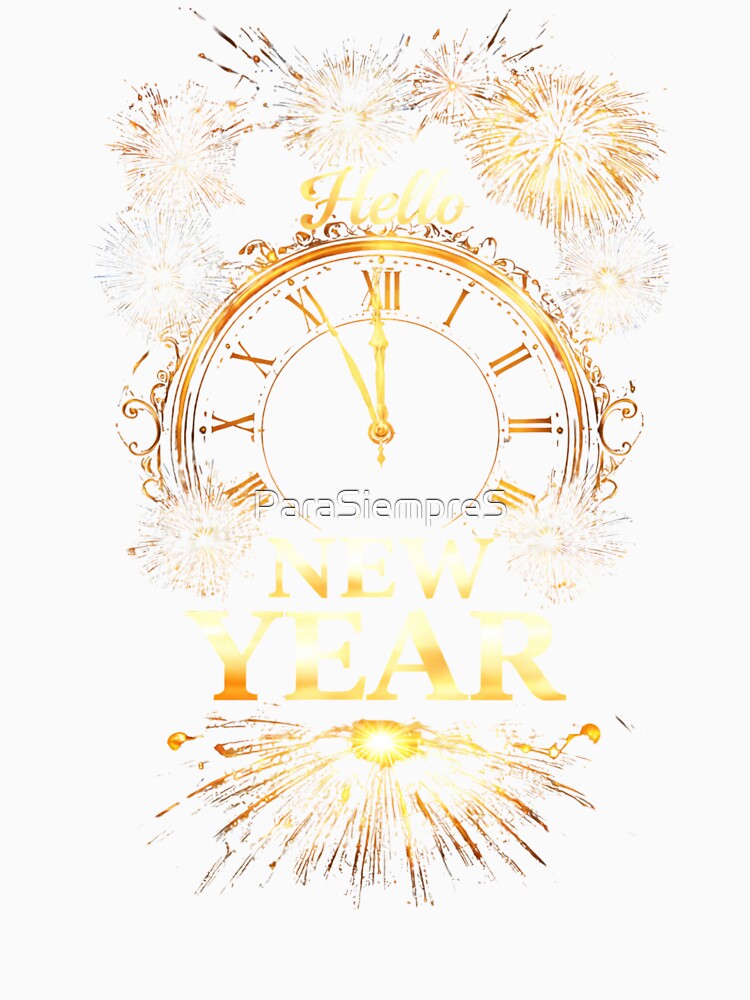 Hello New Year – Golden Clock & Fireworks by ParaSiempreS