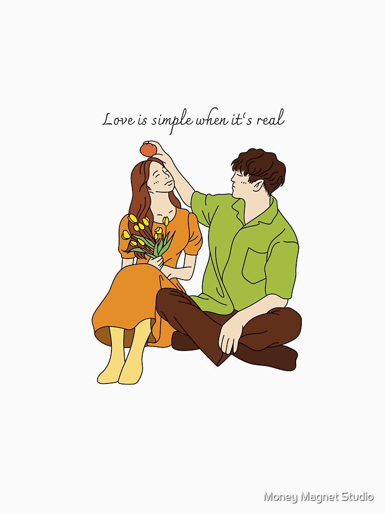 Cute Romantic Couple Illustration – Love Aesthetic Minimalist Art by Money Magnet Studio