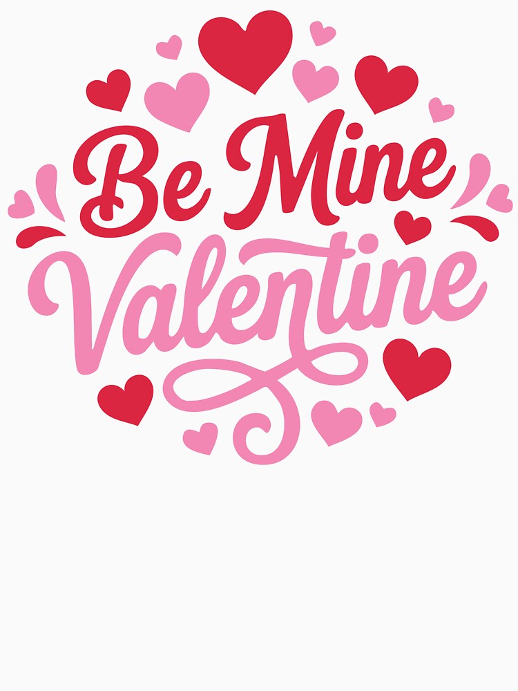 Be Mine Valentine Pink Script Typography by Lora Art