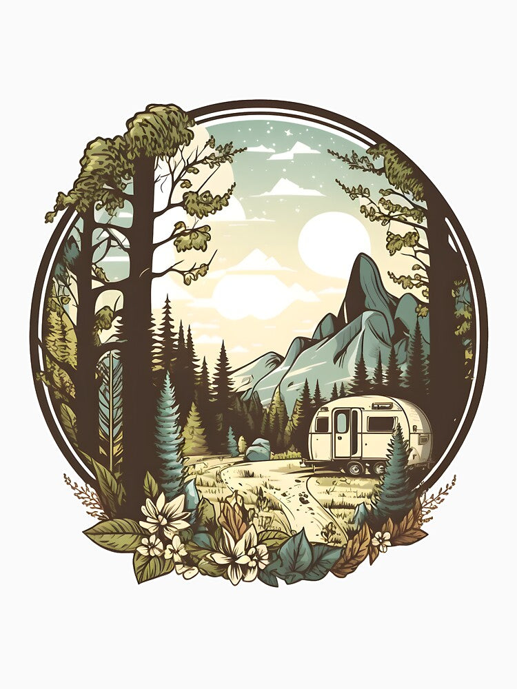 Camping Forest Mountain Sunset 01 by TheProPrints