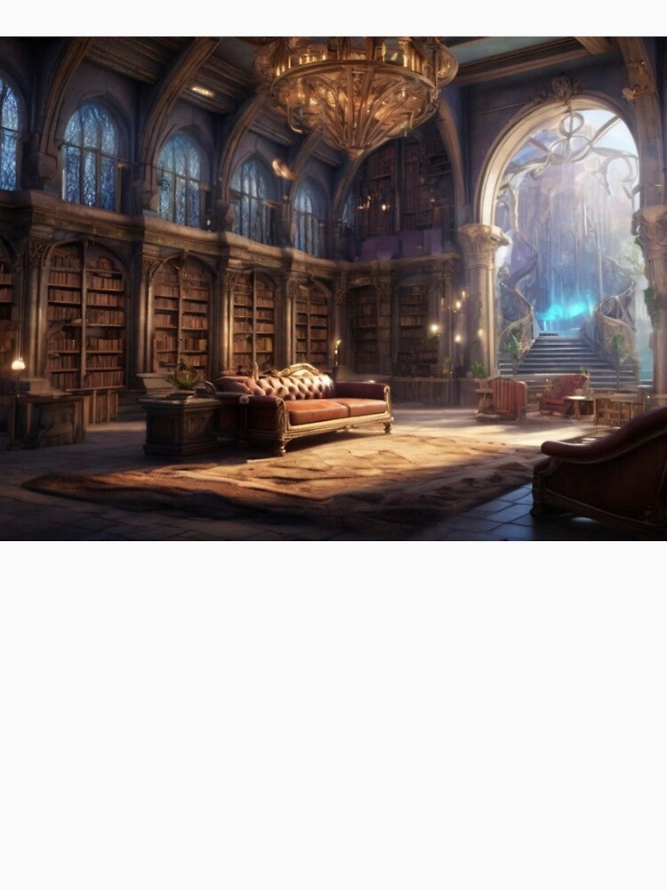 Dreamy Magical Library – Cozy Dark Academia Aesthetic by EchoWave11