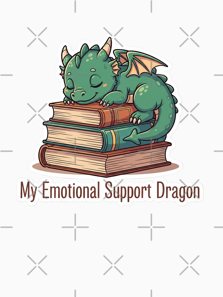 Emotional Support Dragon Sticker | Funny Bookish Reader Gift, Romantasy by StickyGuys