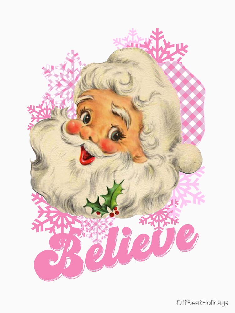 Retro Vintage Pink Santa Claus by OffBeatHolidays