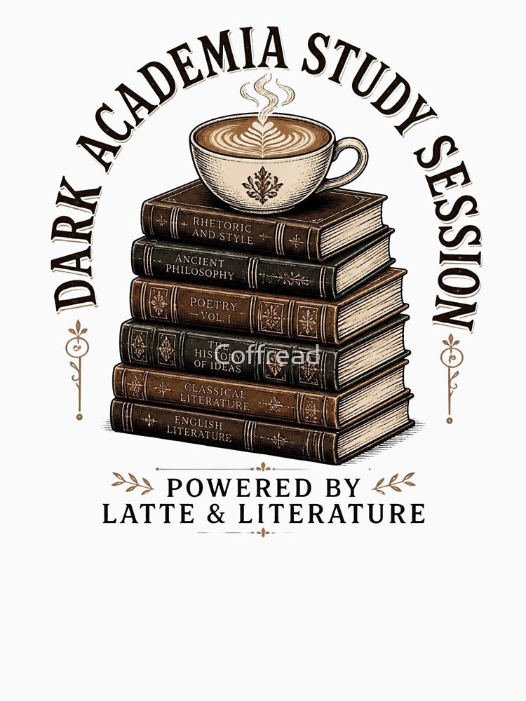 Dark Academia Study Session Latte Aesthetic by Coffread