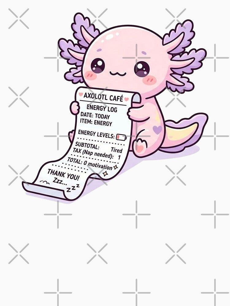 Kawaii Axolotl Energy Receipt Cafe by Visual Dept.
