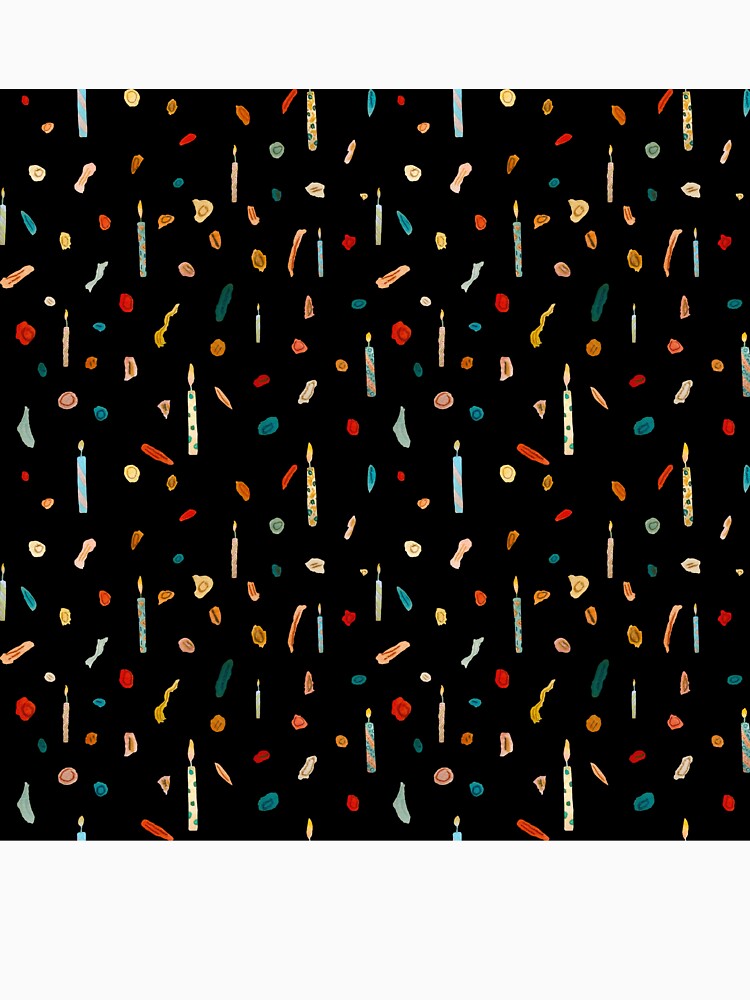 Confetti candle birthday cute pattern a watercolor black by Yana Mustafina | Boho Soulful Designs