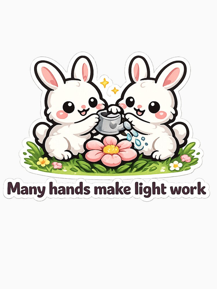 Sweet Kawaii Bunnies Many Hands Work by Bright Sprout Wear