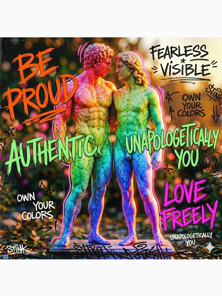 Rainbow Marble Statues – Pride Month LGBTQ+ Art Print queer by DEVLUSH