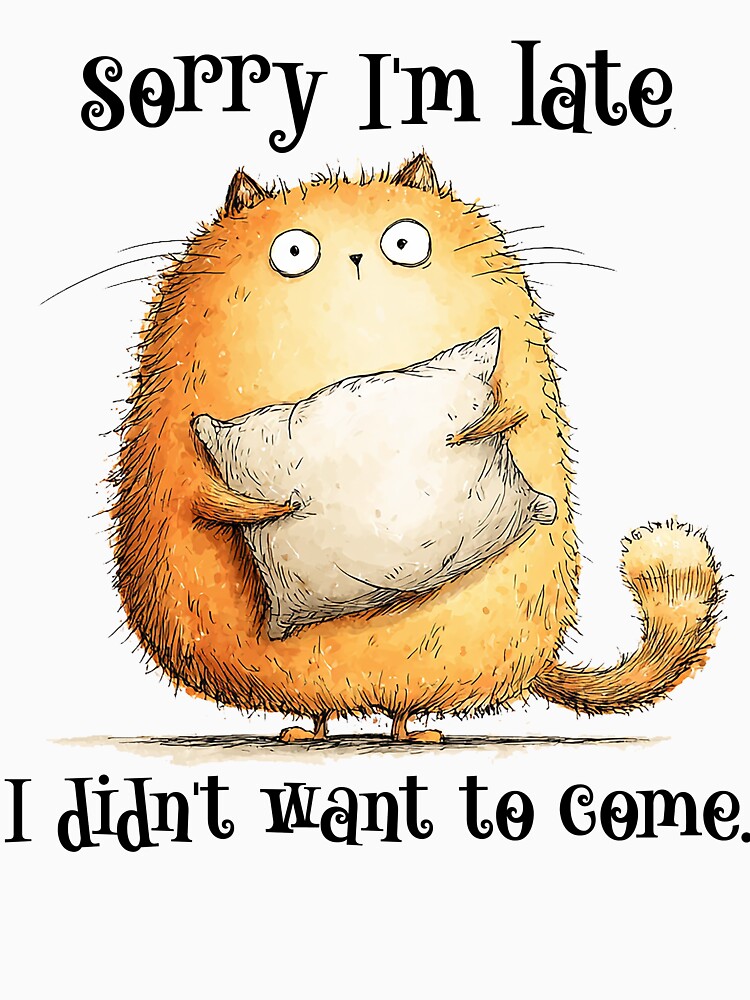 Sorry I'm late. I didn't want to come. fat orange cat by MagicalAnimalsArt