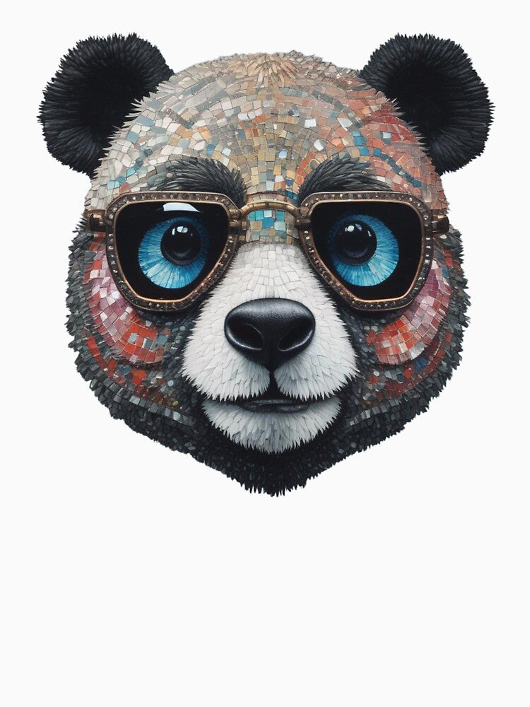 Cool Mosaic Panda With Glasses by pUNKnown