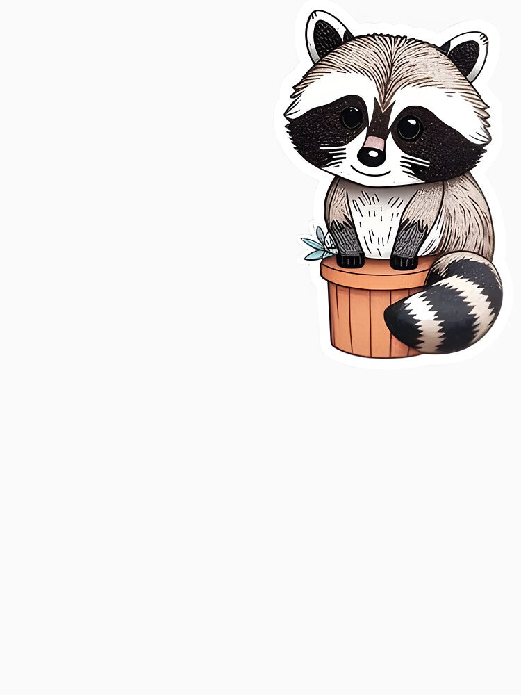 Raccoon in flower pot by SilverAndGolden