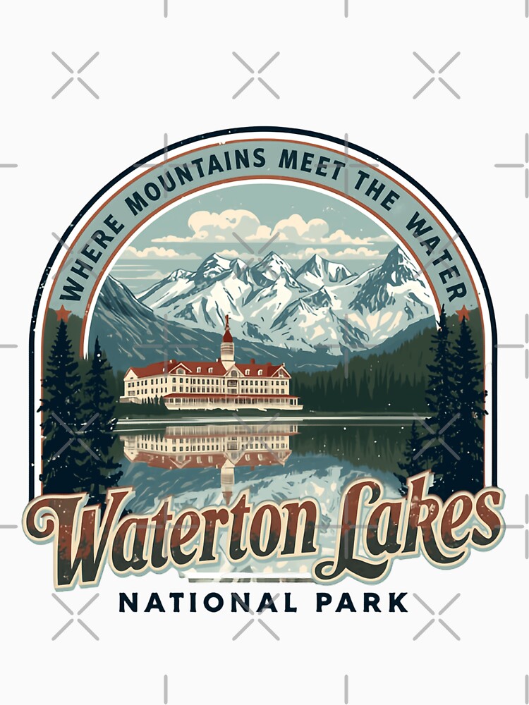 Where Mountains Meet The Water Waterton Lakes National Park Travel Hiking Souvenir by JonesFlora2025