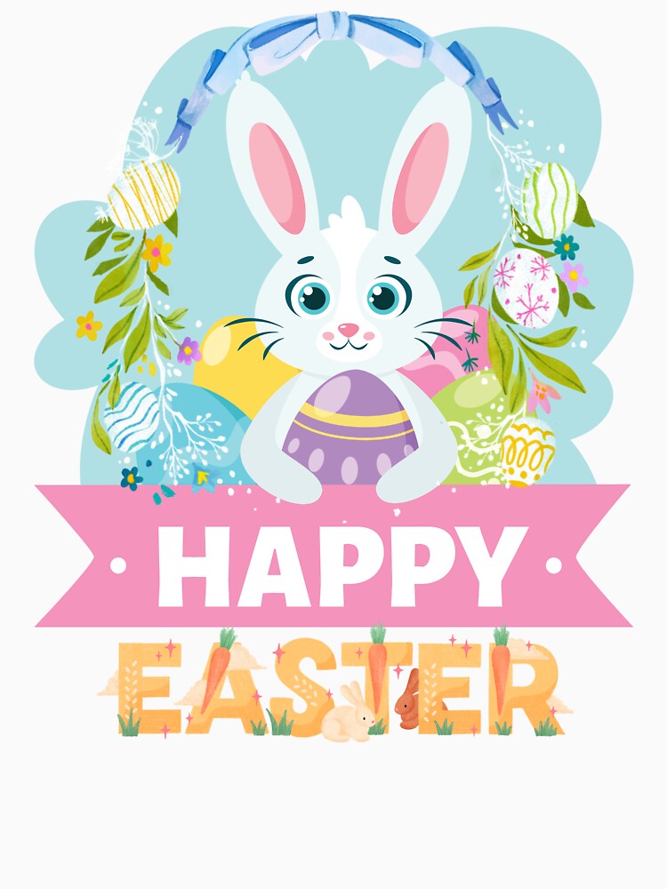 Happy Ester Ester Bunny and  Easter Eggs by FreeMind-Design
