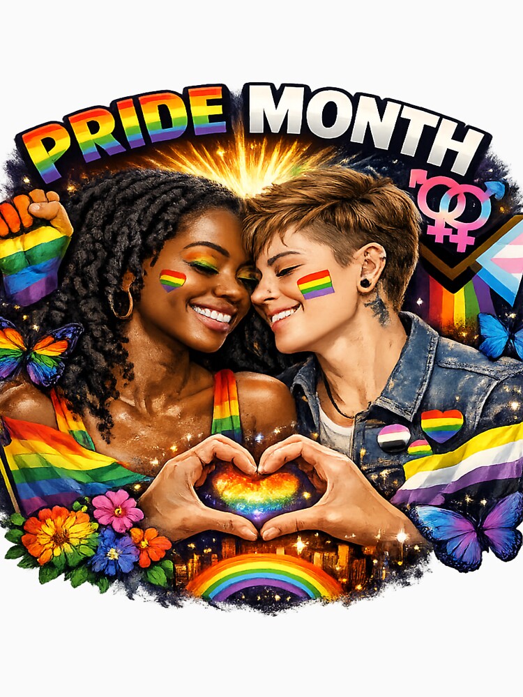 LGBTQ Rainbow couple aesthetic art design by urbanshop7