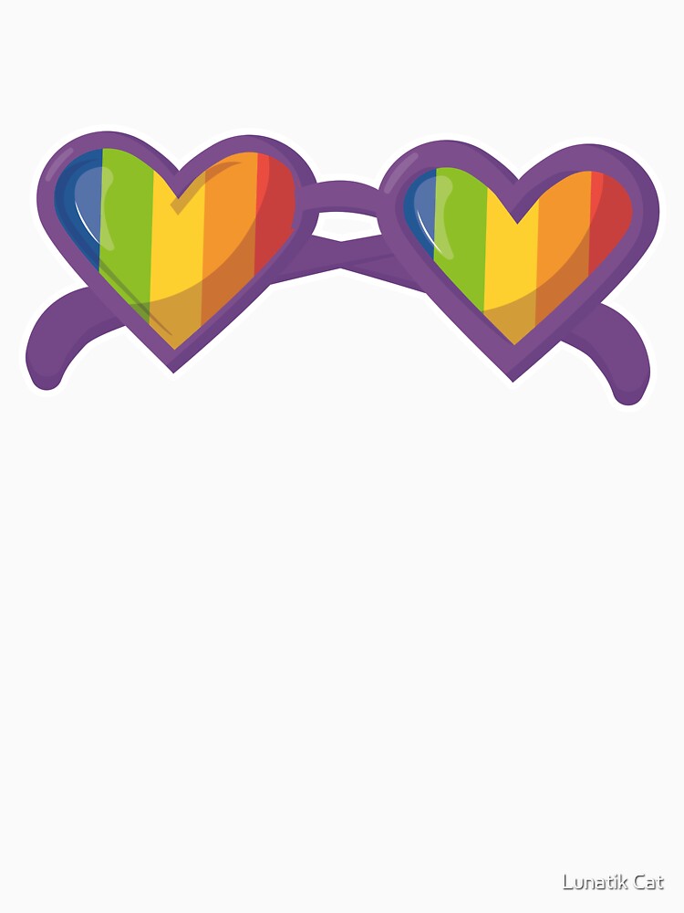 Rainbow Heart Sunglasses – Pride Vision LGBTQ+ Design by Lunatik Cat