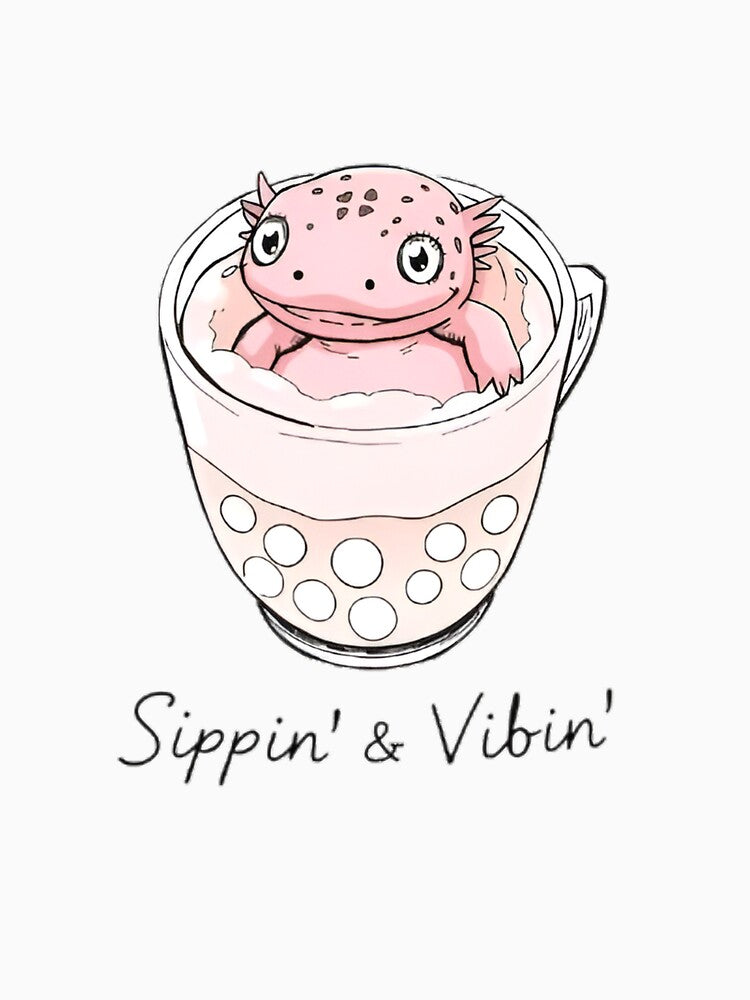Sippin' & Vibin' Axolotl Boba by enerjik