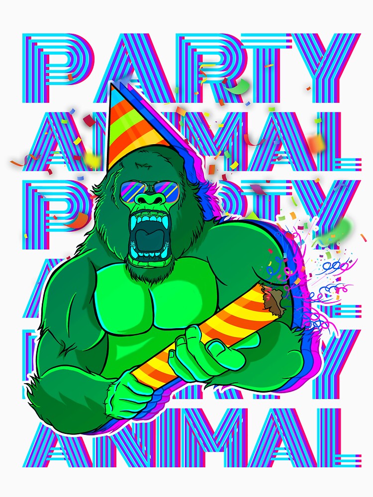 Party Animal - Party Gorilla colorful party graphic by Shoppy  Vista