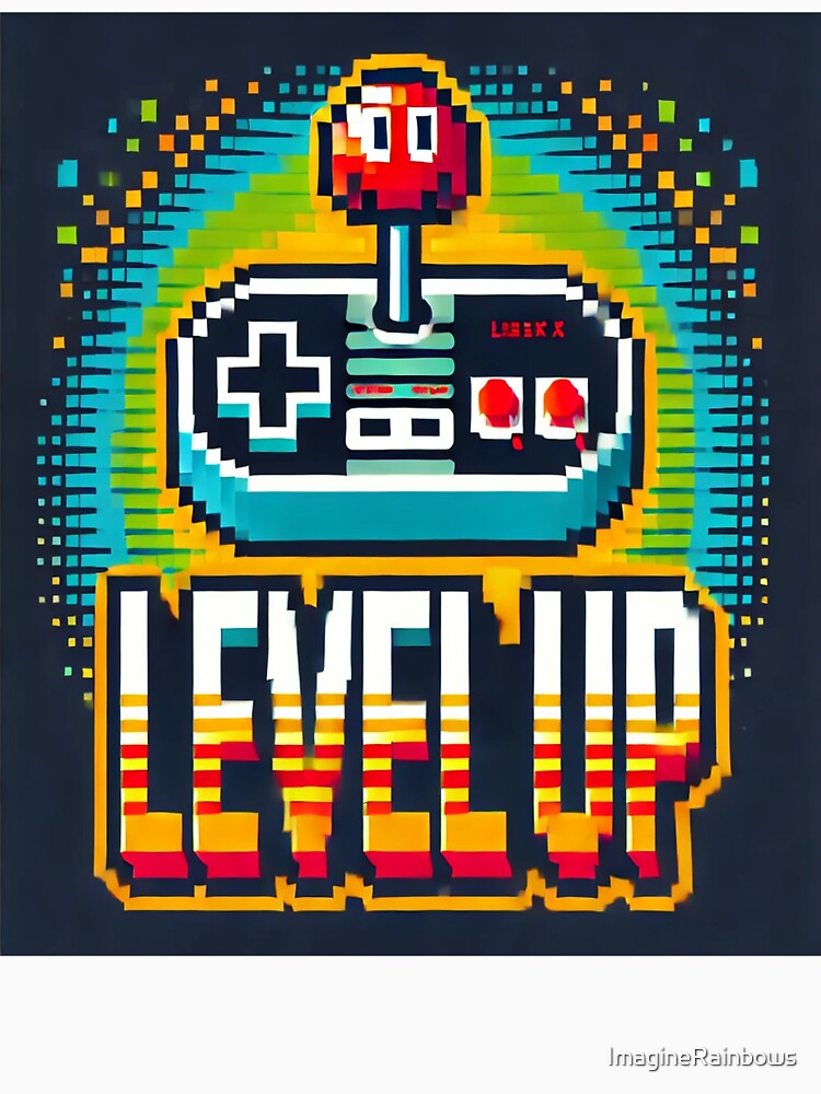 Pixel Art Game Controller Art Print - Retro Gaming & 8-Bit Wall Decor Gift by ImagineRainbows
