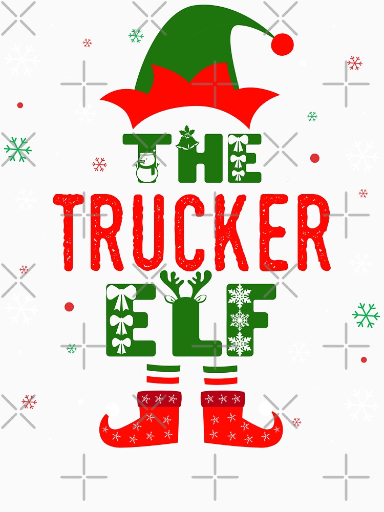 Family Christmas Matching Squad Outfit Elf Funny Trucker by artworkbyrihen