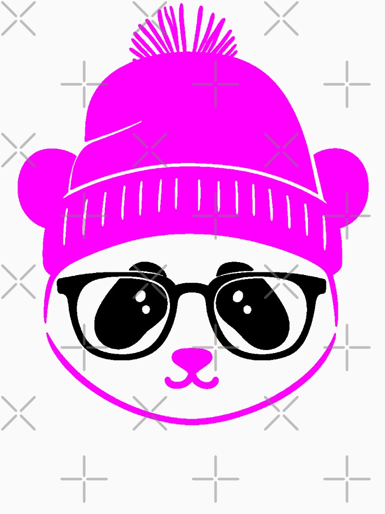 Kawaii Panda Hat Glasses Winter Minimalist Nerd by AstronautMerch
