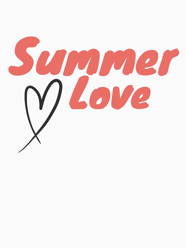 Summer Love Typography Cute Romantic Heart Minimalist Design by HYPNK