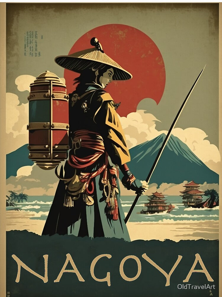 Nagoya Samurai Vintage Travel Art Poster by OldTravelArt