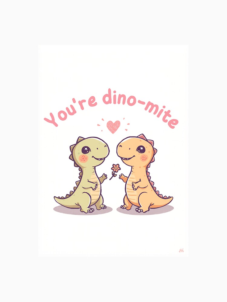 Kawaii Dinosaur Couple Cute Dino Love Gift by SoftMoon