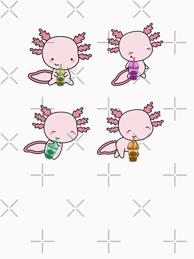 Cute Axolotls Drinking Boba Tea by TheAnimalZ00