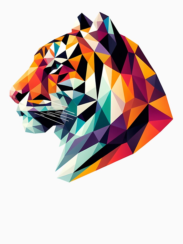 Low Poly Tiger Head Side Profile by ekoprasetioart
