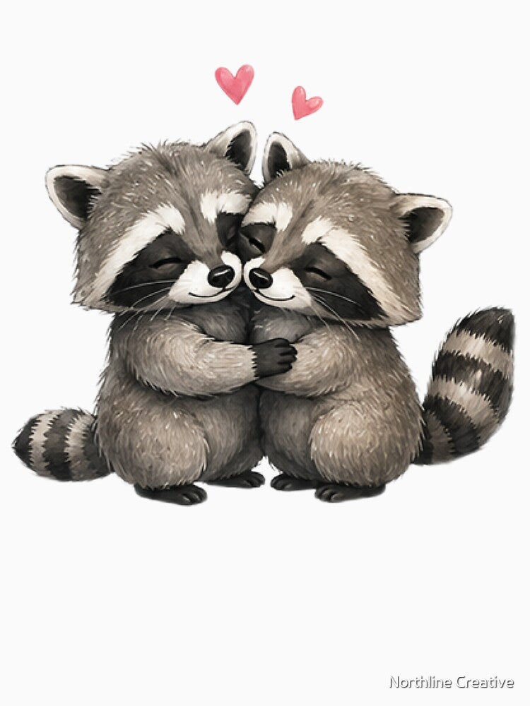 Cute Raccoon Couple by Northline Creative