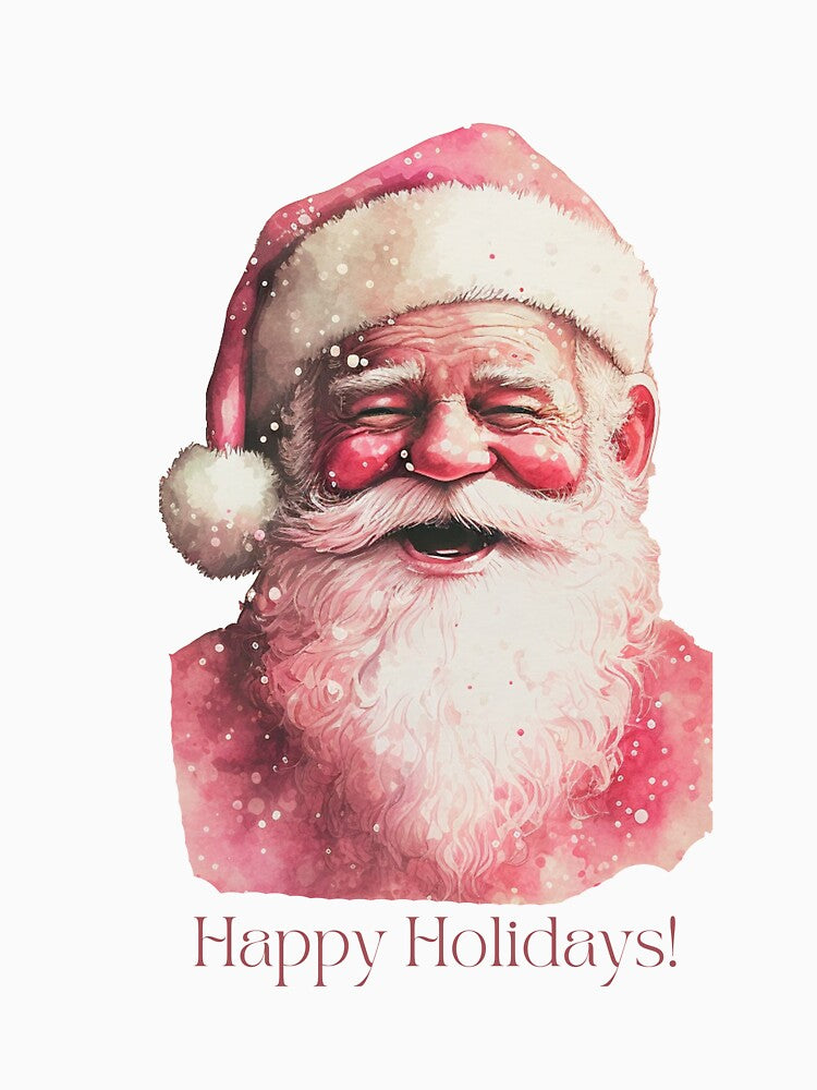 Retro Vintage Pink Santa Claus 03 by printiesart