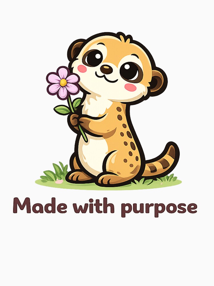 Cute Kawaii Meerkat Made With Purpose by Bright Sprout Wear