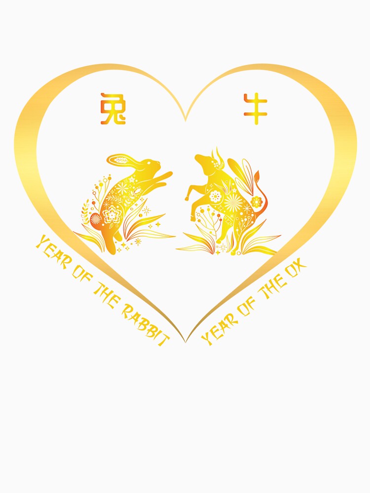 Year Of The Rabbit And Year Of The Ox Couples Golden Chinese Zodiac Animals by Karry-Pat