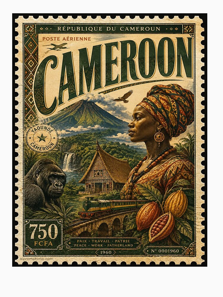 Travel Cameron Vintage Stamp by ernestbullone