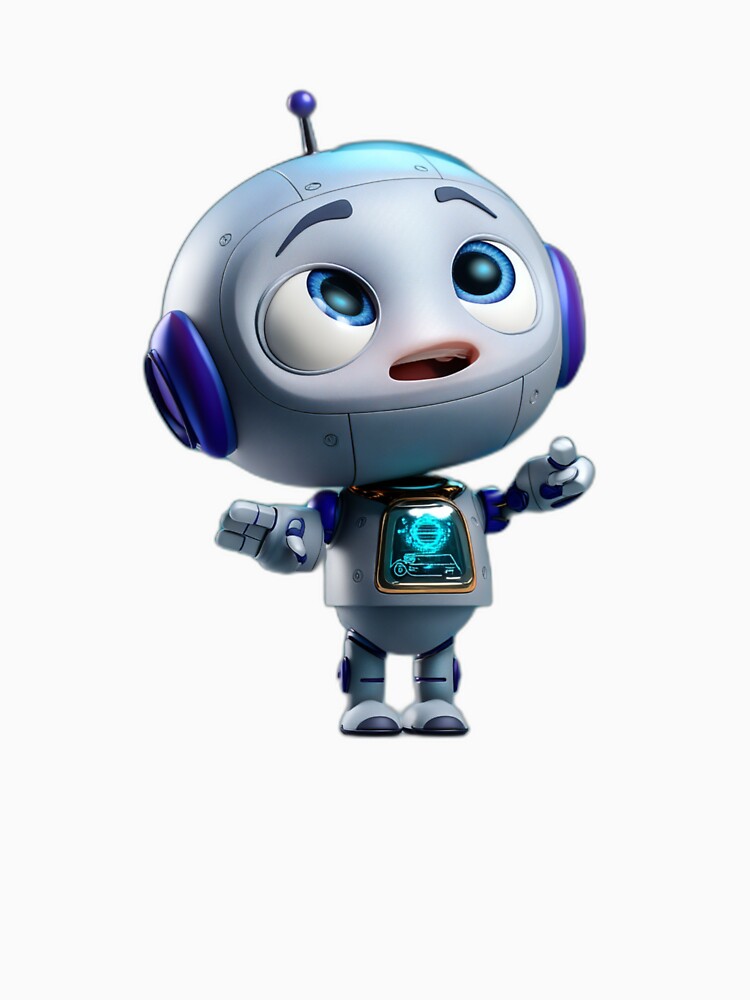 Geary Bot™ Looking Up in Wonder — Cute Robot Character by Gearybot