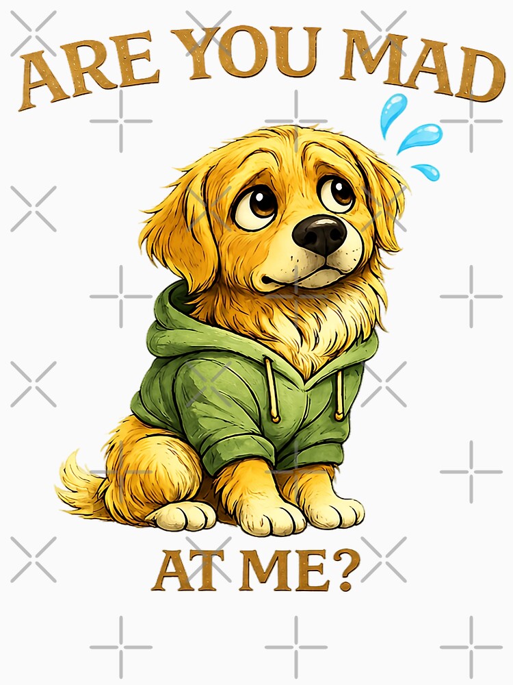 Are You Mad? Golden Retriever Funny Couple T-Shirt by ModernPaws