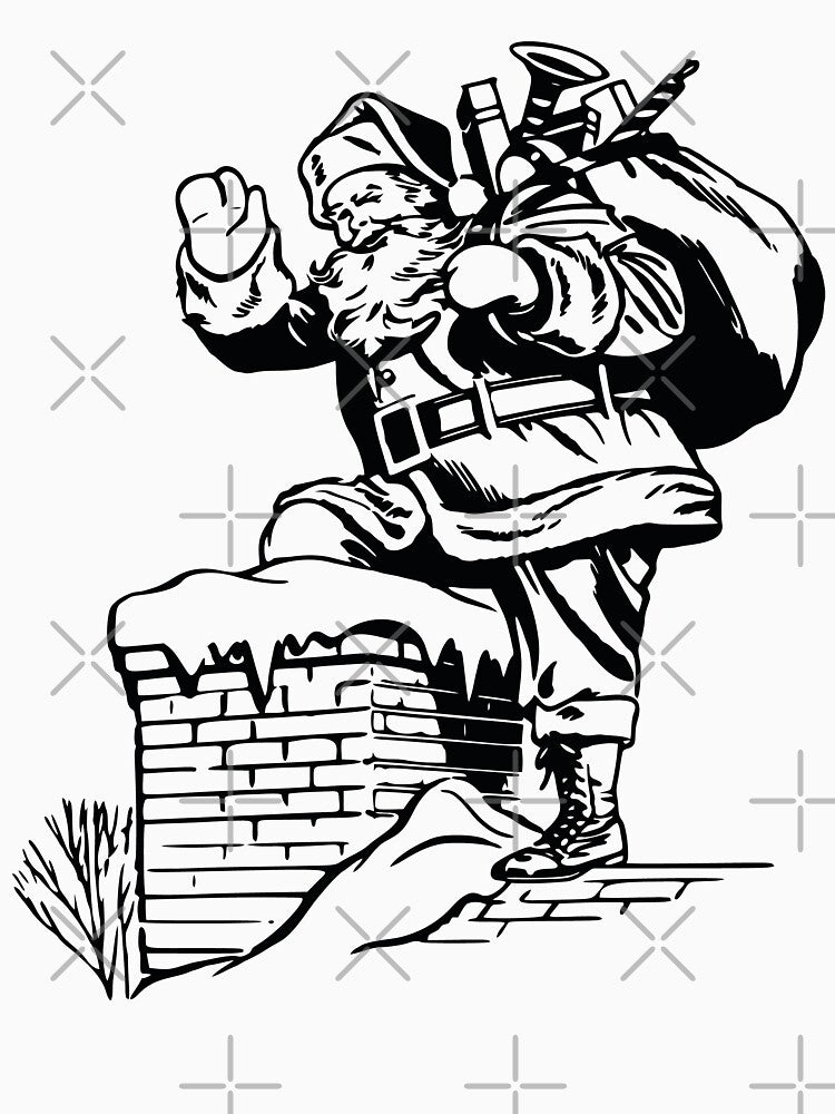 Santa Clause Christmas Greetings Vintage Retro by Mansn