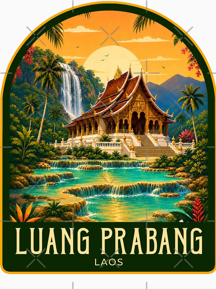 Luang Prabang Vintage Travel Illustration by HomeLivingCo
