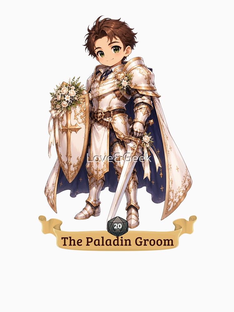 The Paladin Groom | Wedding design chibi roleplaying couple RPG by Love&Geek