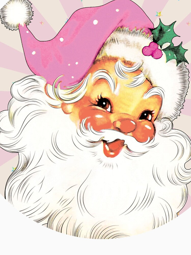 Retro Vintage Pink Santa Claus by All-The-Tees