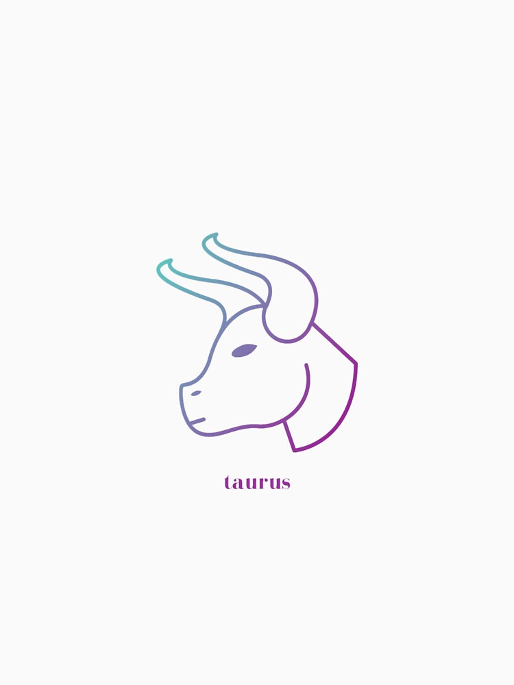 Taurus Zodiac Sign - Minimalist Aesthetic Taurus Bull Line Art by NovaVesta