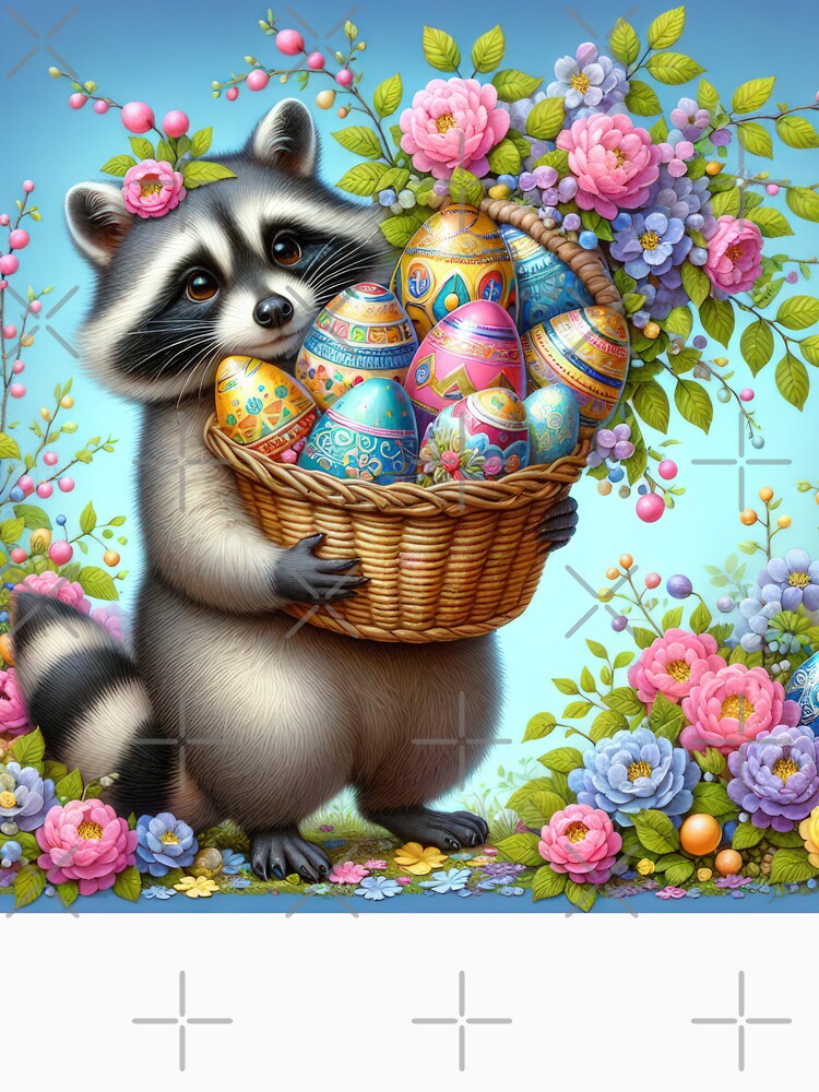 raccoon with Easter eggs basket by Expressions-Sel