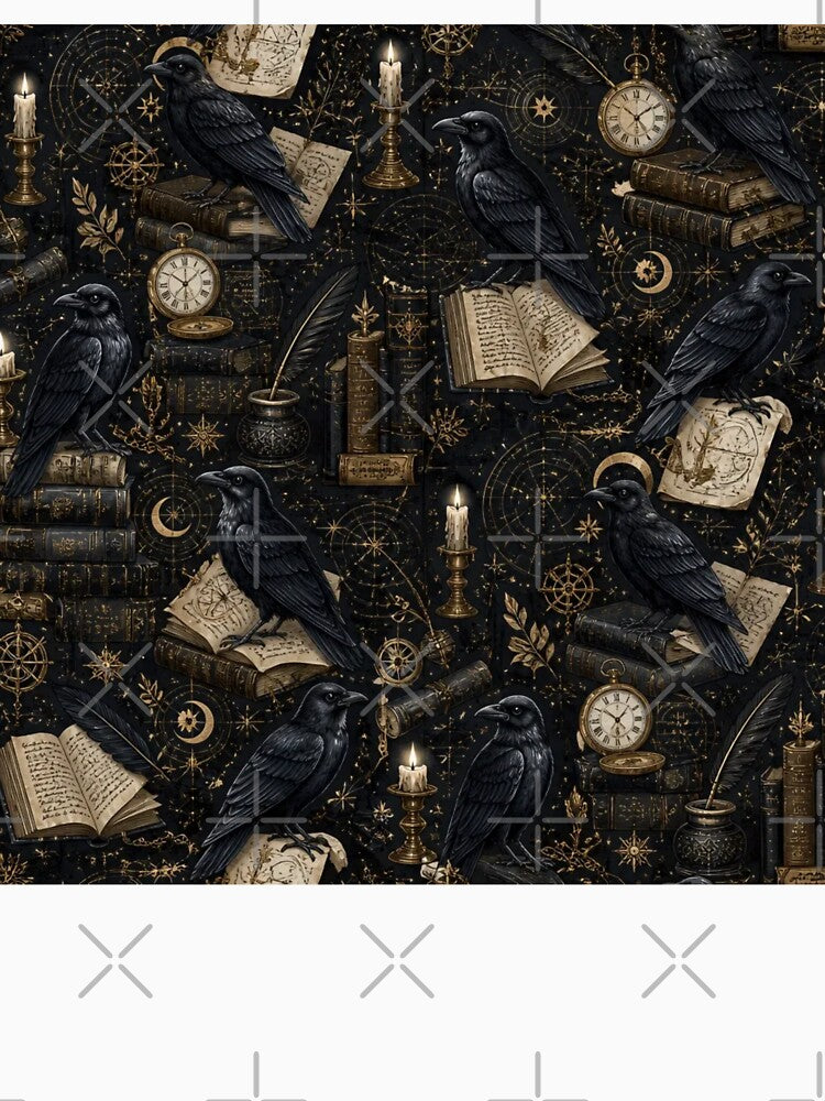 Dark Academia Ravens Study Pattern by StickyGuys