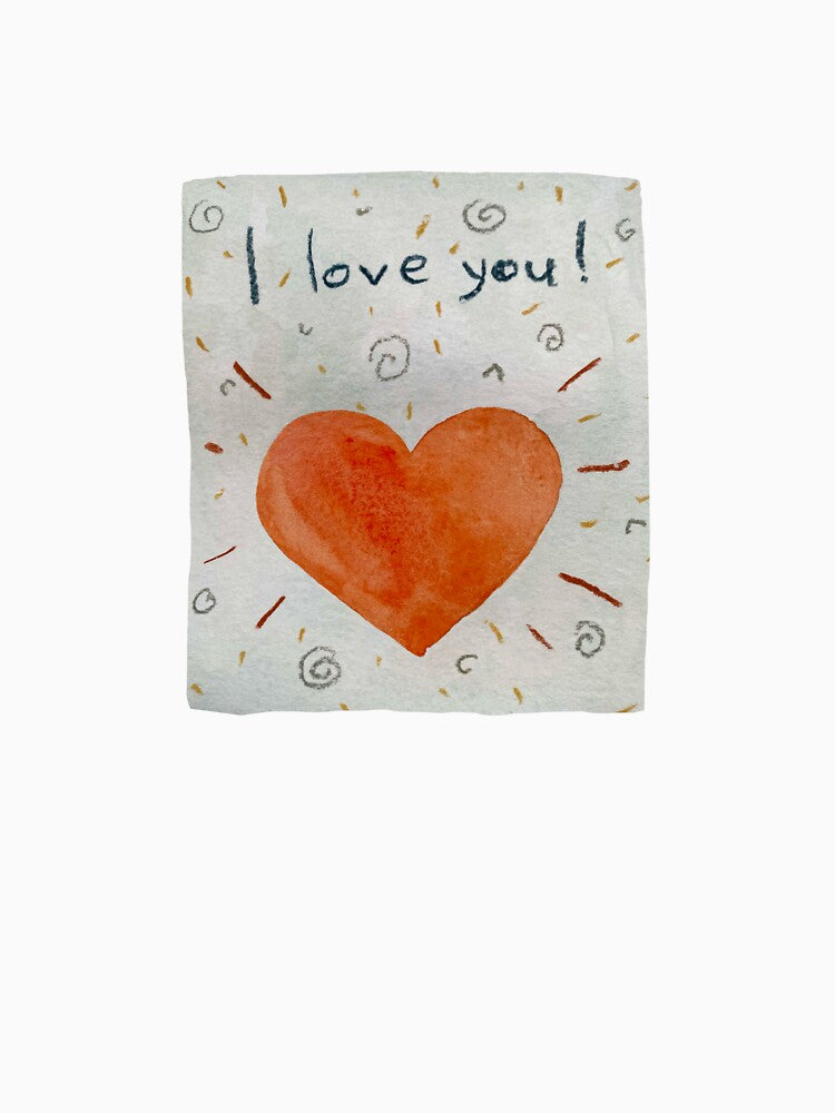 Card greeting heart texture cartoon a watercolor black by Yana Mustafina | Boho Soulful Designs