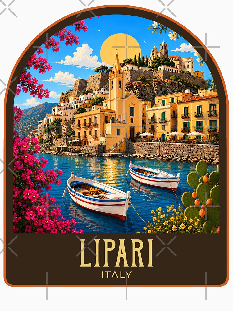 Lipari Vintage Travel Illustration by HomeLivingCo